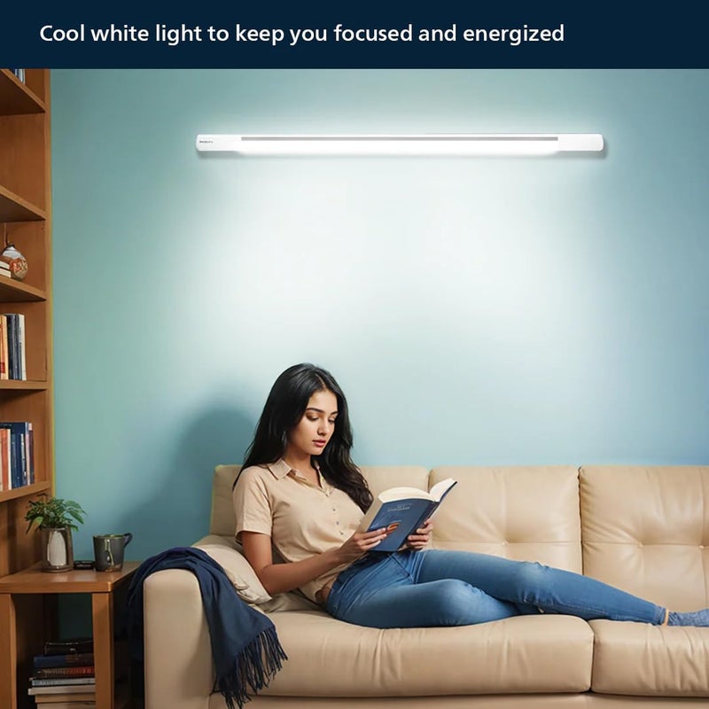 Philips Polycarbonate Twin Glow 25-Watt +25-Watt LED Up-Down Batten Tubelight (Pack of 3, 25W Yellow Uplight Relax Mode|White Downlight Work Mode) - Image 4