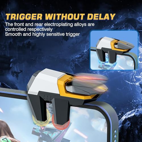 Cubonic 6-Finger PUBG Gaming Trigger, Sensitive Aim and Shoot Mobile Joystick Controller for Android Phones & Smartphones | Yellow - Image 4