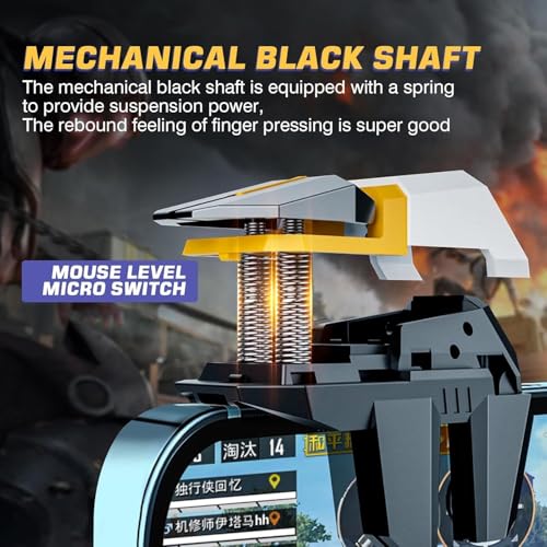 Cubonic 6-Finger PUBG Gaming Trigger, Sensitive Aim and Shoot Mobile Joystick Controller for Android Phones & Smartphones | Yellow - Image 3