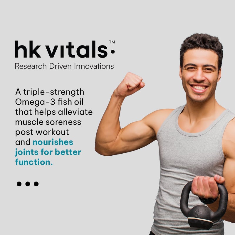 HK Vitals مكمل زيت السمك أوميغا 3 ثلاثي القوة من إتش كيه فيتالز (60 قرصًا) - Image 2