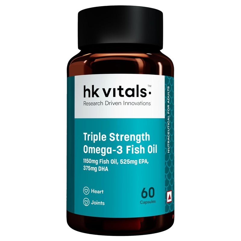 HK Vitals مكمل زيت السمك أوميغا 3 ثلاثي القوة من إتش كيه فيتالز (60 قرصًا) - Image 1