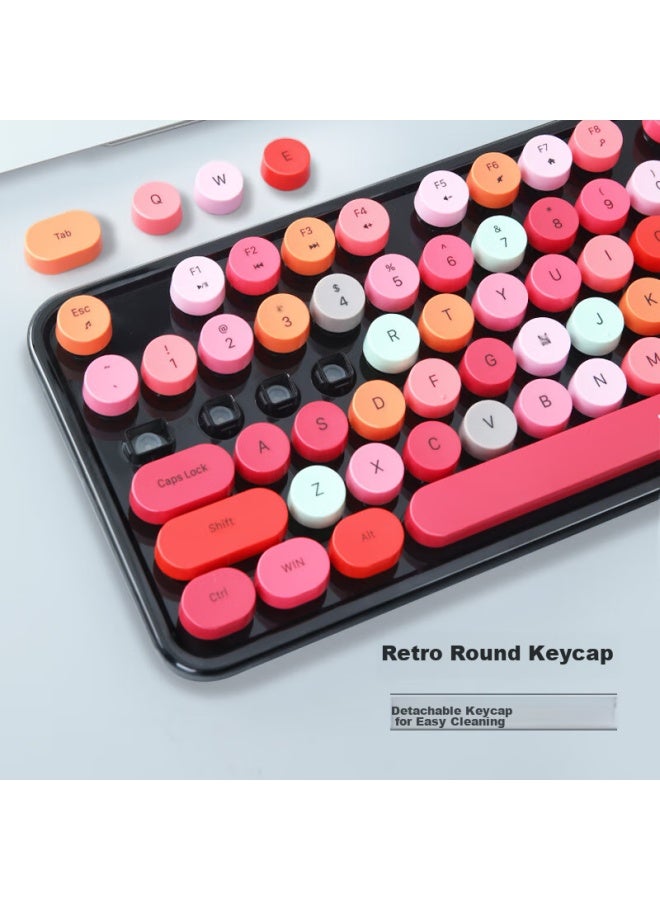 Mofii Sweet Wireless Retro Punk Keyboard And Mouse Set, Office Keyboard And Mouse Set, Mouse, Computer Keyboard, Laptop Keyboard, Black Mixed Color - Image 1