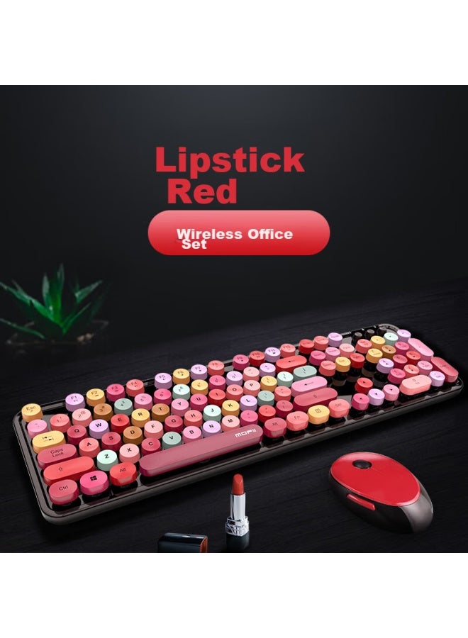 Mofii Sweet Wireless Retro Punk Keyboard And Mouse Set, Office Keyboard And Mouse Set, Mouse, Computer Keyboard, Laptop Keyboard, Black Mixed Color - Image 3
