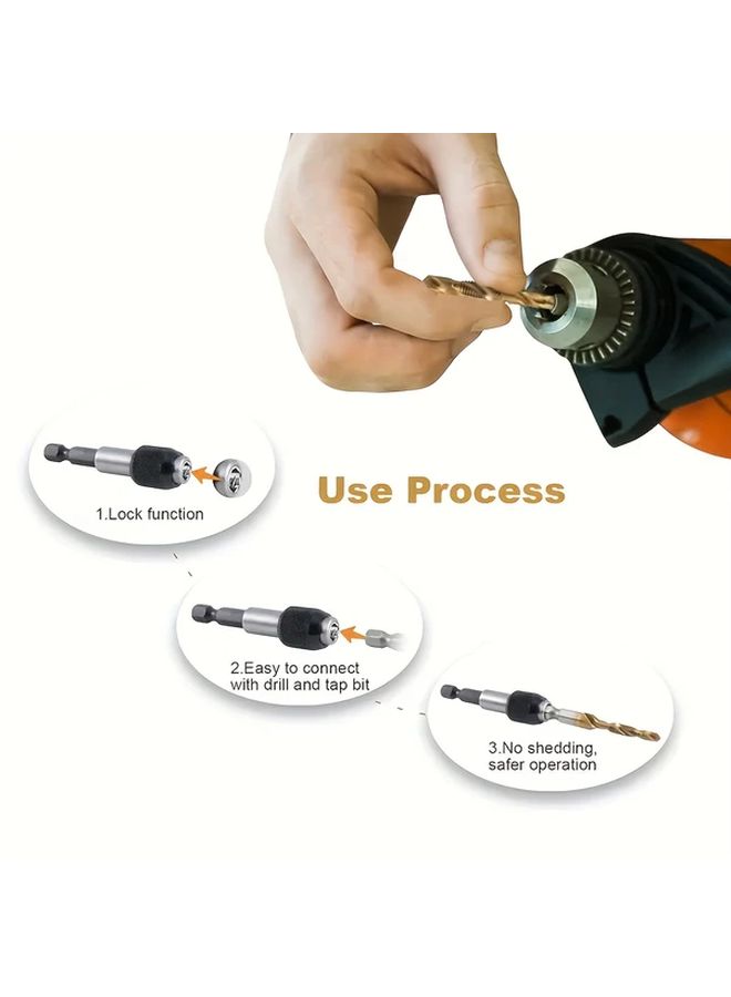 13pcs Drill Bit Tap Set with Quick Change Adapter for Drilling Threading and Reaming - Image 5