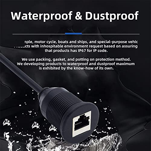 NFHK 1m Waterproof Dustproof Screw Locking CAT6 RJ45 Male to Female LAN Ethernet Network Extension Cable Car Panel Mount Design - Image 4