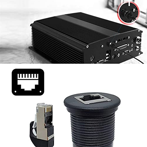 NFHK 1m Waterproof Dustproof Screw Locking CAT6 RJ45 Male to Female LAN Ethernet Network Extension Cable Car Panel Mount Design - Image 2