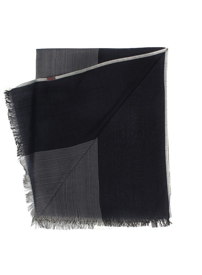 Flyer Women's stole/scarf Colour- Navy Blue & Grey stylish 100% soft viscose ethnic scarves pack of 1 ST-07 - Image 4