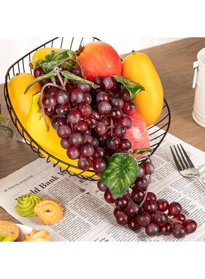 erorex 4 Bunches Artificial Red Grapes Cute Artificial Fruit Ornament Red Grapes Figurines Fake Lifelike Fruit Plastic Simulation Grapes For Wedding Home Kitchen Party Decor Photography Prop - Image 2