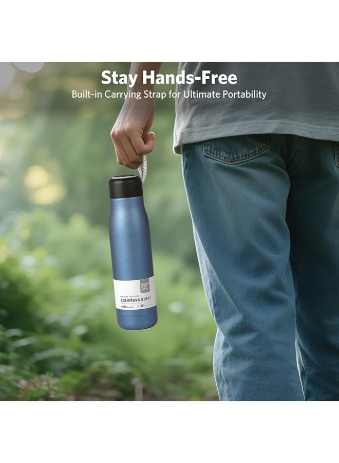 Steel Water Bottle 550ml Sealing Double Layer Vacuum BPA Free Environmentally Friendly Insulated Cup Keeps Hot or Cold Water(blue) - Image 2