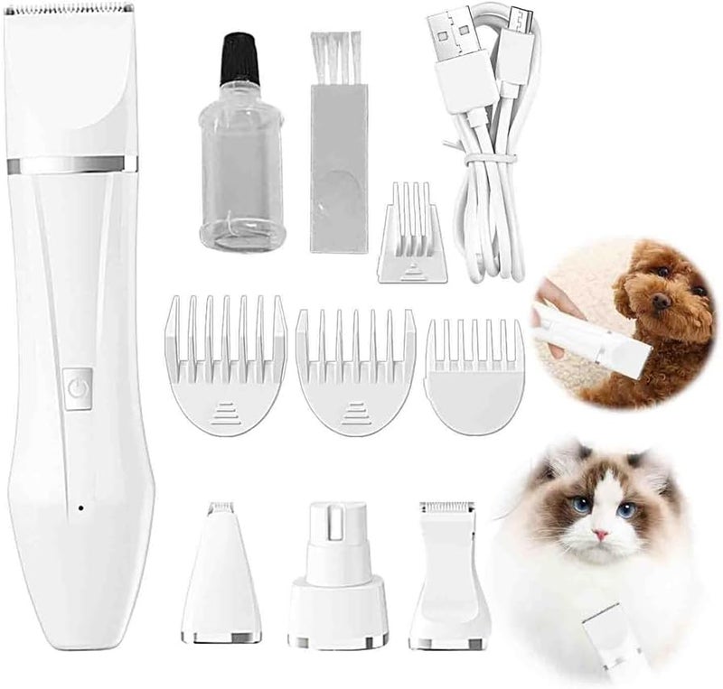 مكينة حلاقة مخالب الكلاب، أداة تجميل كهربائية للحيوانات الأليفة للمخالب، الوجه، المخالب والأذنين، مقصات شعر هادئة للكلاب، القطط، والحيوانات الأليفة الصغيرة - Image 1