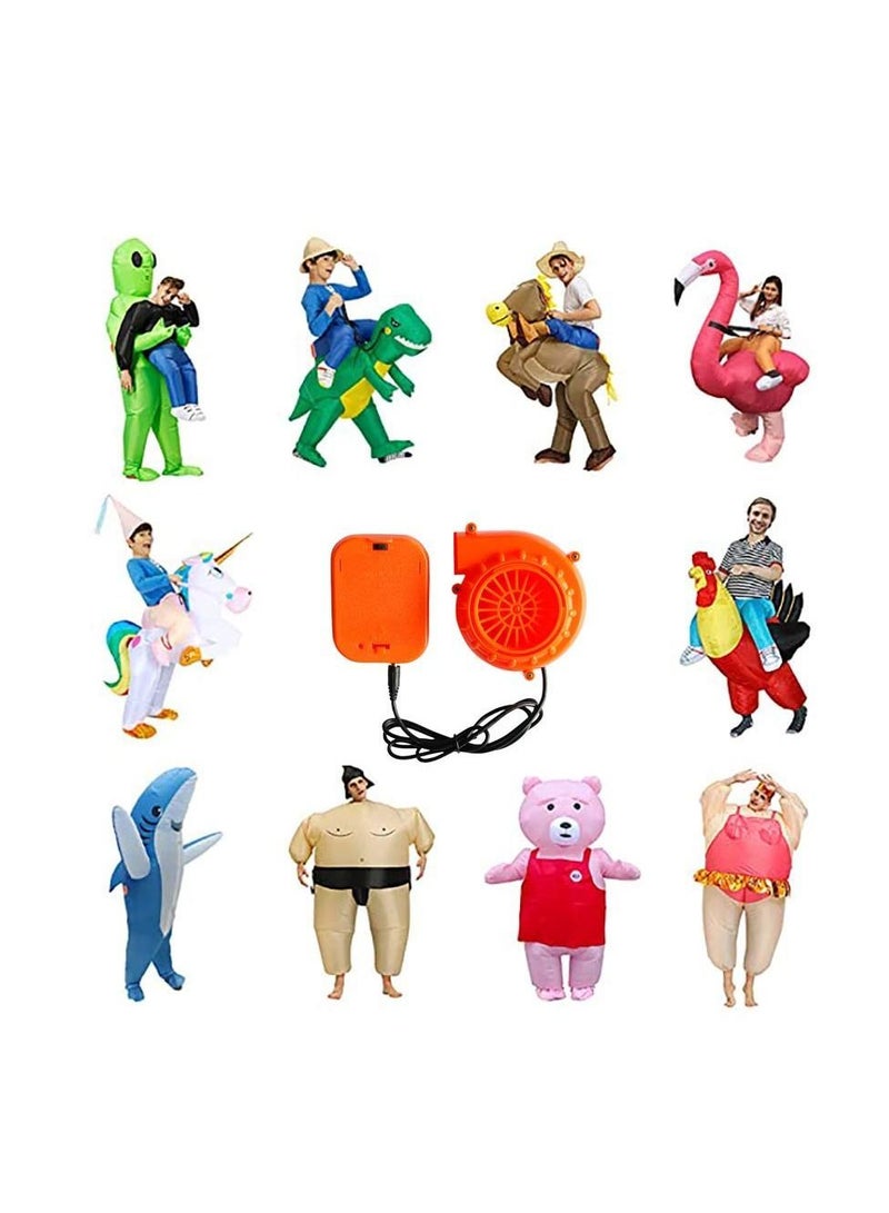 Mini Blower Fan Air Blow up USB Powered Portable Inflatable Costume for Clothing Suits Cosplay Fancy Dress Costume, Orange - Image 3