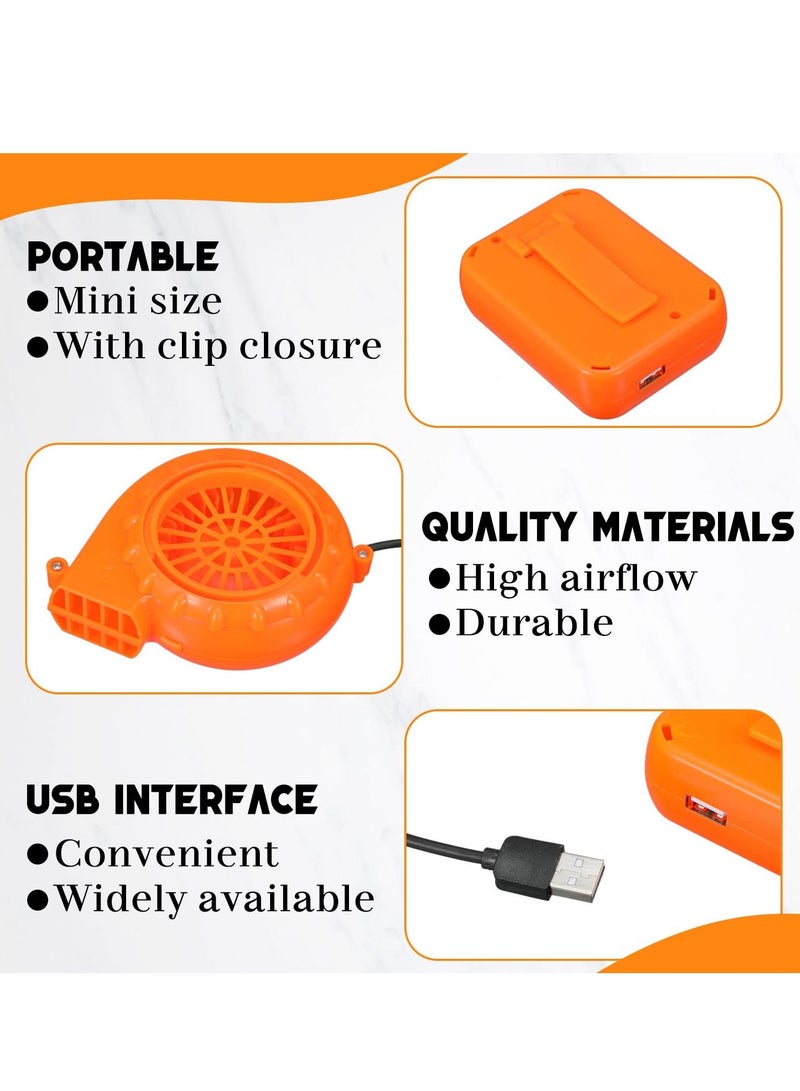 Mini Blower Fan Air Blow up USB Powered Portable Inflatable Costume for Clothing Suits Cosplay Fancy Dress Costume, Orange - Image 2