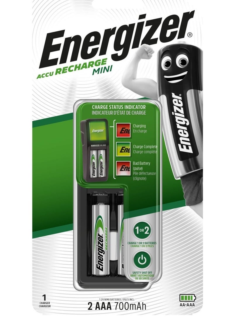 Energizer Charger For AA & AAA Batteries With 2 AAA Batteries gray - Image 1