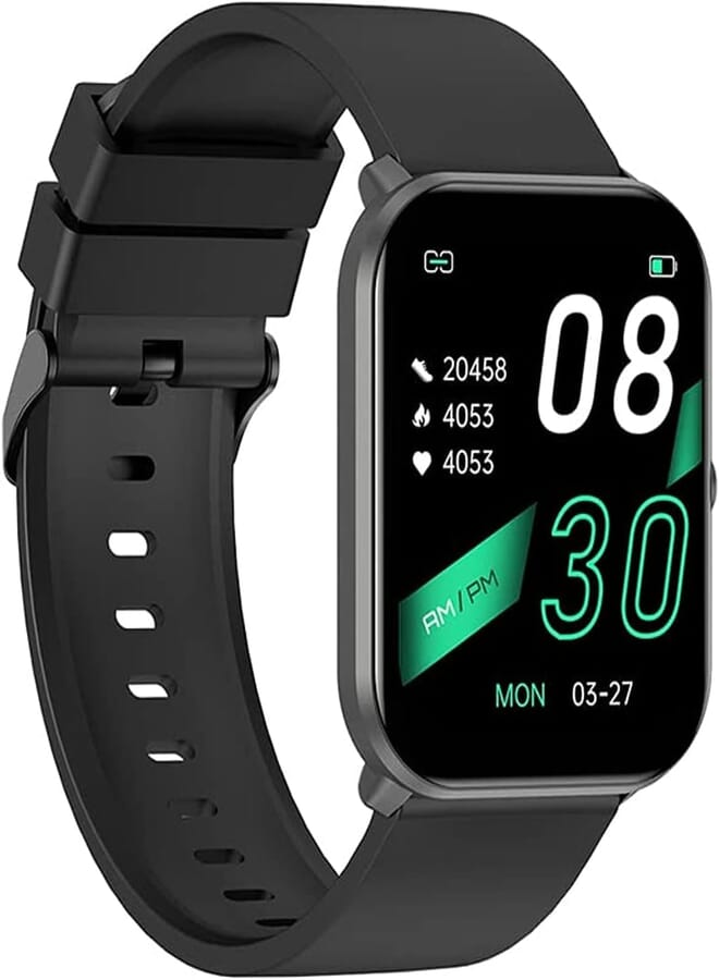IMILAB W01-BK Waterproof Sports Smartwatch 24h Bio Tracker, 38g Lightweight, 1.69-inch Full-Touch Square Screen, 70+ Sports Modes Black