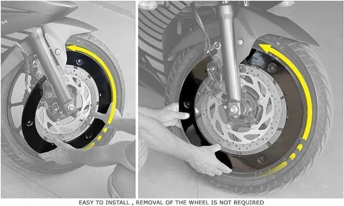 Asryd Bike Wheel Cover for 17 inch Wheel for Suzuki Gixxer & Universal Bike (Not Suitable for Dominar) Black - Image 3