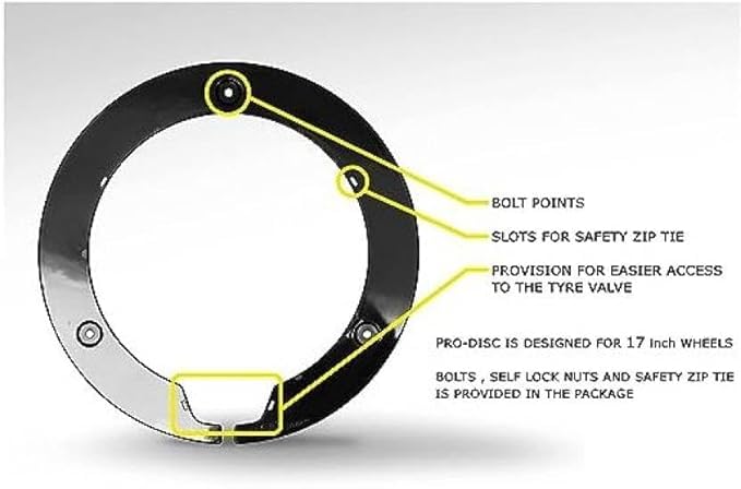 Asryd Bike Wheel Cover for 17 inch Wheel for Suzuki Gixxer & Universal Bike (Not Suitable for Dominar) Black - Image 4