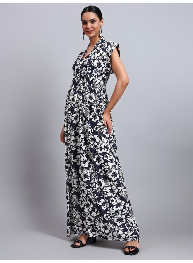 الايا جلابية قطنية مطبوعة بأكمام كاب للسيدات - Image 4