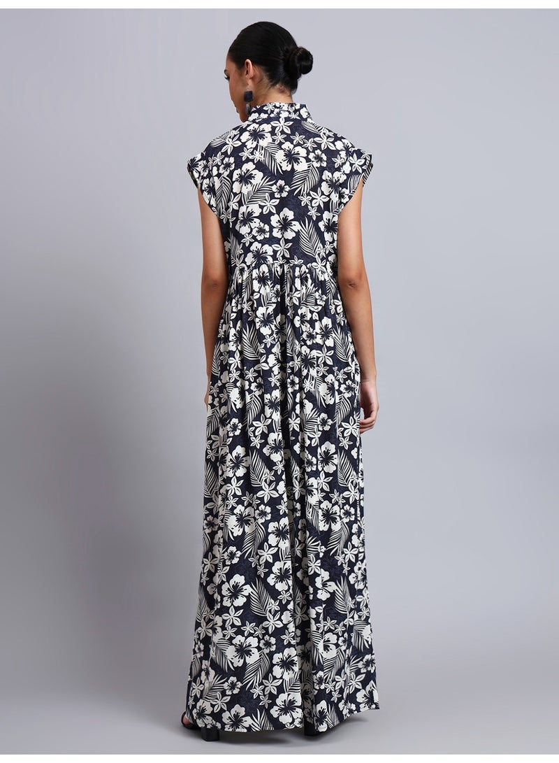 الايا جلابية قطنية مطبوعة بأكمام كاب للسيدات - Image 2