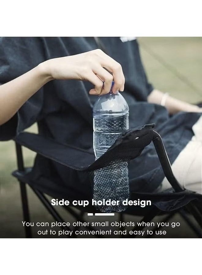 Portable Folding Camping Chair Lightweight & Comfortable Outdoor, Sports, and Lawn Chair (Black) - Image 4