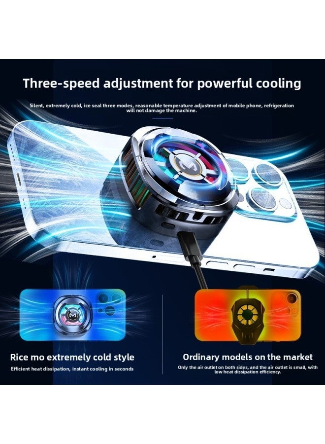 CX06-15W Icing Mobile Phone Radiator Semiconductor Cooling Plate Gear Adjustment Digital Display Magnetic Suction Back Clip Universal-Color:Cx06 Magnetic Back Clip Semiconductor Digital Display Model (no Freezing) - Image 1