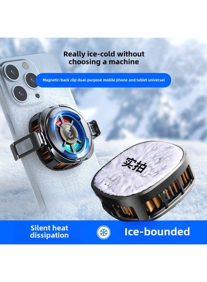 CX06-15W Icing Mobile Phone Radiator Semiconductor Cooling Plate Gear Adjustment Digital Display Magnetic Suction Back Clip Universal-Color:Cx06 Magnetic Back Clip Semiconductor Digital Display Model (no Freezing) - Image 2