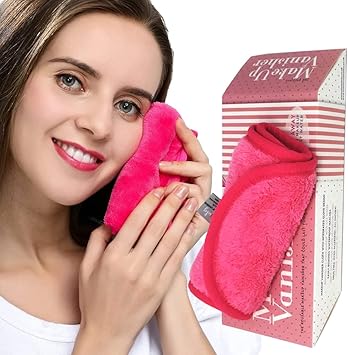 Miss Pouty Makeup Remover Cloth MISS POUTY Chemical Free Make Up Vanisher Erase Face Make Up With Just Water Pink - Image 1
