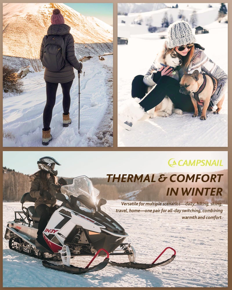CAMPSNAIL Fleece Lined Leggings Women Water Resistant - Thick Thermal Warm Winter High Waisted Pants with Pockets for Snow - Image 5