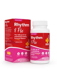 REDD REMEDIES Rhythm & Flo Supports Hormonal Balance Healthy Menstrual Cycles & Pms Relief 60 Capsules  - Image 4