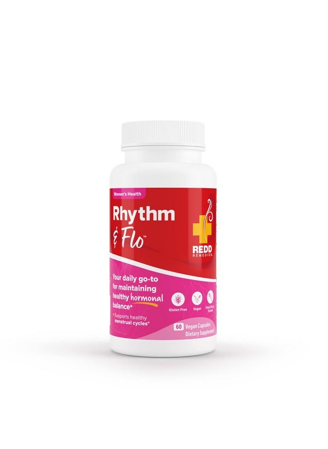REDD REMEDIES Rhythm & Flo Supports Hormonal Balance Healthy Menstrual Cycles & Pms Relief 60 Capsules  - Image 2