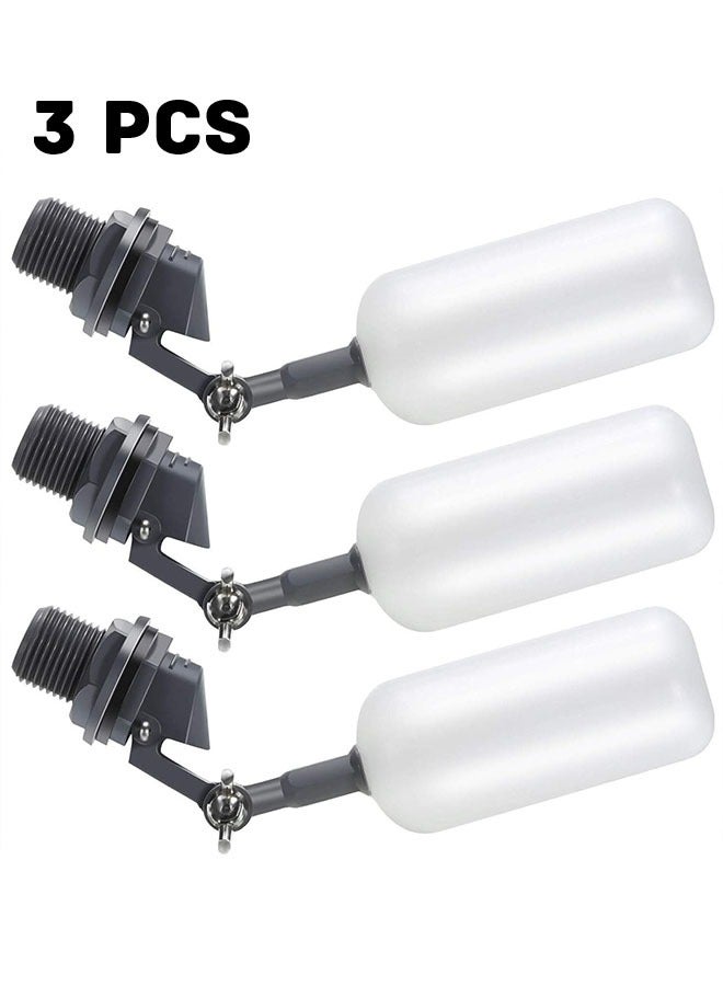 Float Ball Valve, 3/4 Inch Mini Plastic Water Float Ball Valve with Adjustable Arm for Automatic Water Level Control of Water Tank (3 Pack) - Image 1