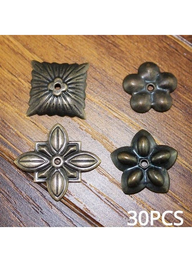 Antique Brass Upholstery Nails 30PCS 19MM Decorative Tack Studs For Wooden Box Jewelry Chest - Image 2