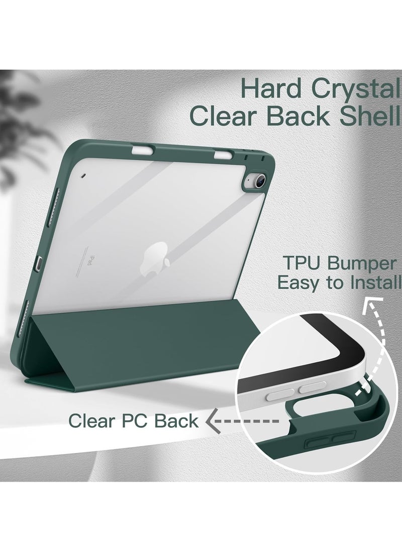Generic - Case for iPad 10th Generation 2022 10.9 Inch with Pen Holder, Shockproof Smart Case Cover with Transparent Back Shell Protective Case Compatible with iPad 10th Gen(Green) - Image 1