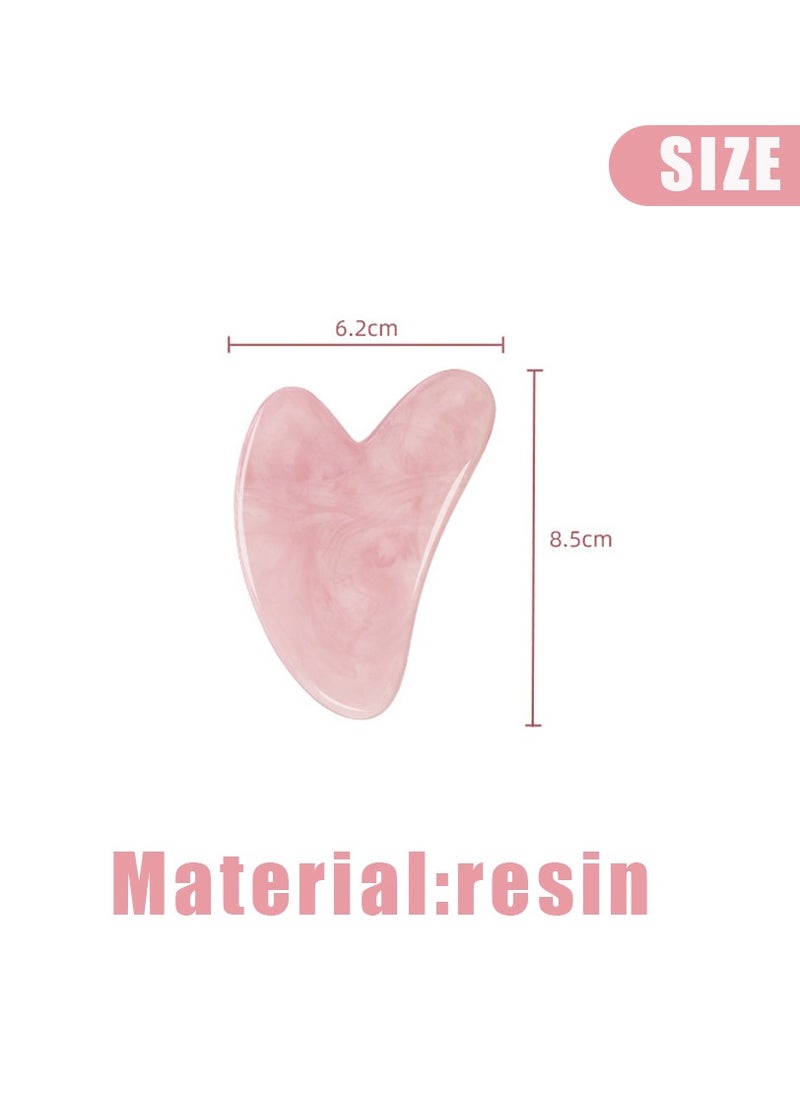 Generic 2-Piece Resin scraper board Guasha Facial Face Neck Body Gua Sha Board Massager Pink  - Image 2