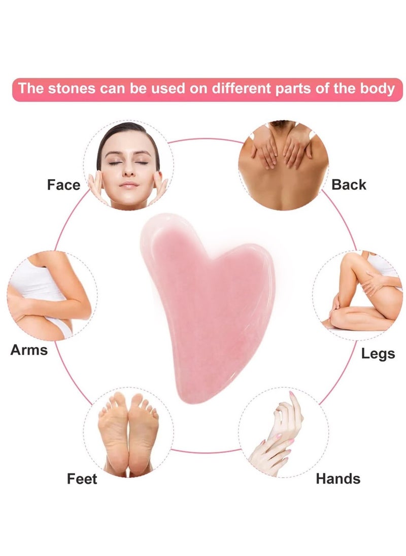 Generic 2-Piece Resin scraper board Guasha Facial Face Neck Body Gua Sha Board Massager Pink  - Image 5