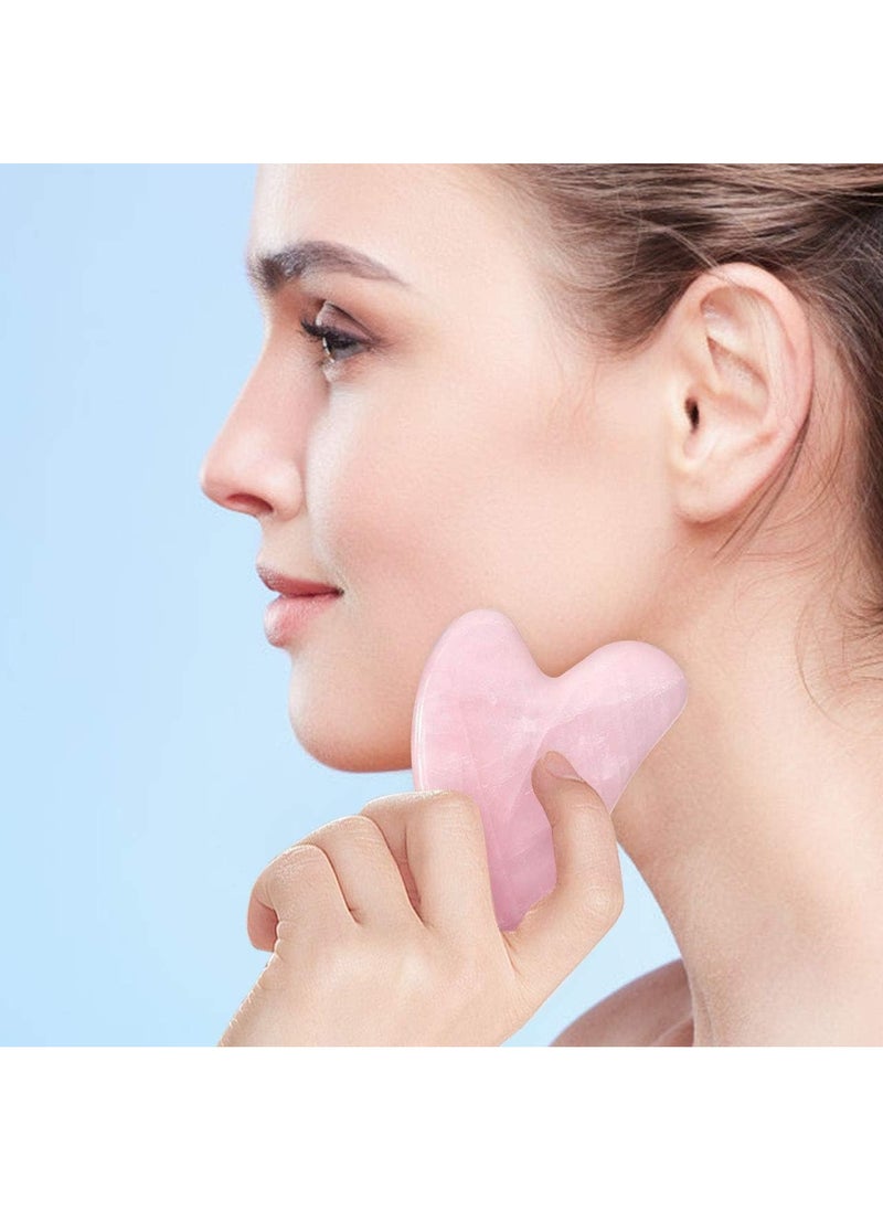 Generic 2-Piece Resin scraper board Guasha Facial Face Neck Body Gua Sha Board Massager Pink  - Image 3