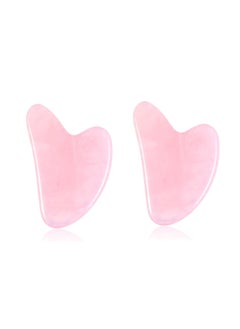 Generic 2-Piece Resin scraper board Guasha Facial Face Neck Body Gua Sha Board Massager Pink  - Image 1