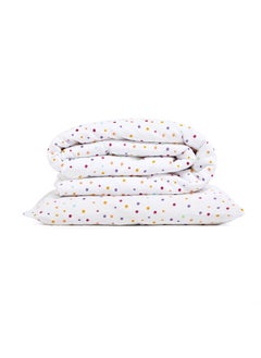 Snuz Reversible Duvet And Pillow Set, 100% Cotton Fits Most Cot Size Duvets, Toddler/ Kids, Suitable From 12 Months And Above, Colourspots, Dimension - Duvet Cover 120X100Cm, Pillowcase 40X60Cm  - Image 2