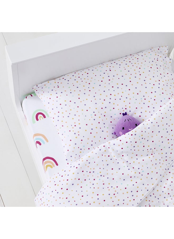 Snuz Reversible Duvet And Pillow Set, 100% Cotton Fits Most Cot Size Duvets, Toddler/ Kids, Suitable From 12 Months And Above, Colourspots, Dimension - Duvet Cover 120X100Cm, Pillowcase 40X60Cm  - Image 4