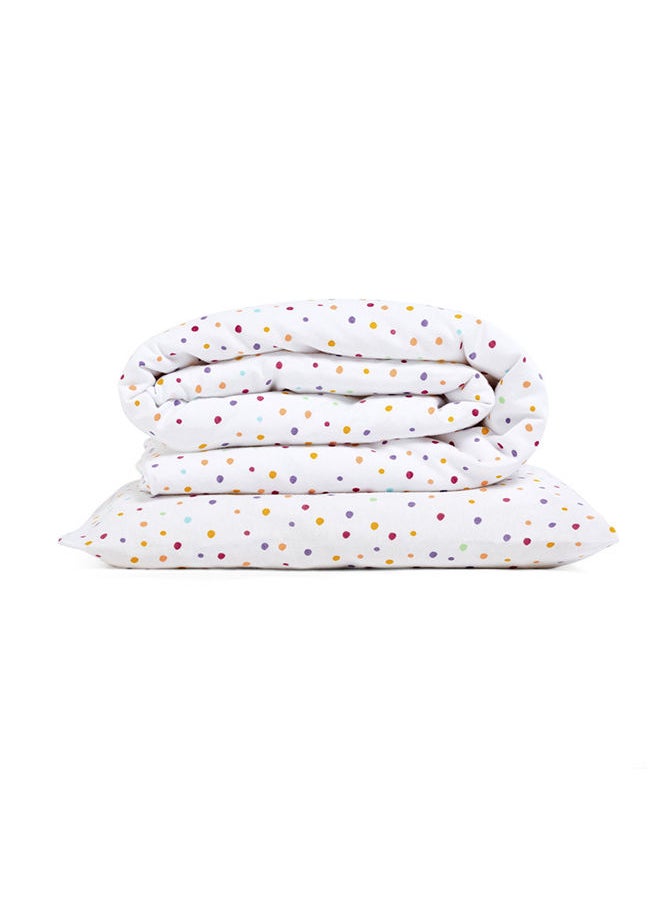 Snuz - Reversible Duvet And Pillow Set, 100% Cotton Fits Most Cot Size Duvets, Toddler/ Kids, Suitable From 12 Months And Above, Colourspots, Dimension - Duvet Cover 120X100Cm, Pillowcase 40X60Cm - Image 1