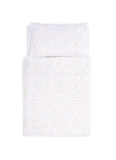 Snuz Reversible Duvet And Pillow Set, 100% Cotton Fits Most Cot Size Duvets, Toddler/ Kids, Suitable From 12 Months And Above, Colourspots, Dimension - Duvet Cover 120X100Cm, Pillowcase 40X60Cm  - Image 1