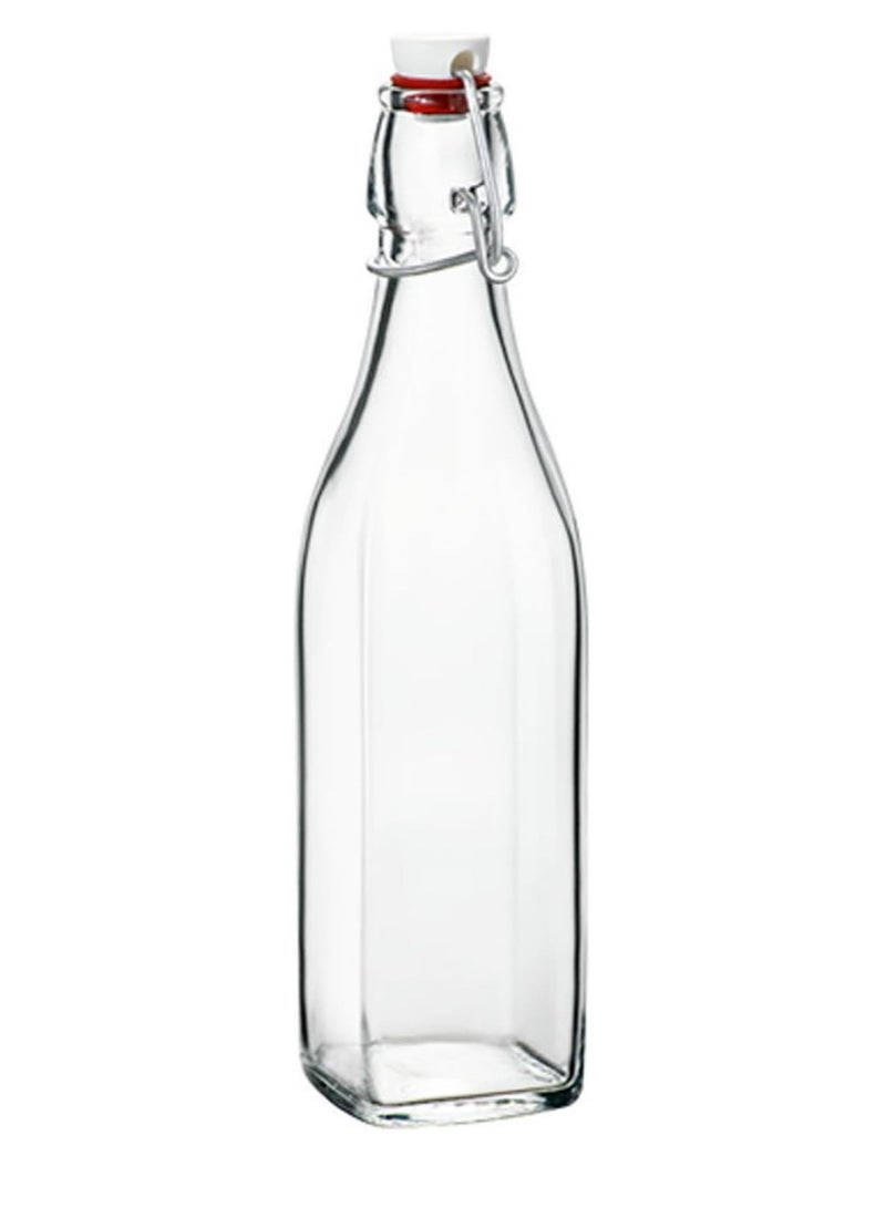 Home zone 1L Squar Glass Reusable Swing Lid Water Oil Vinegar Bottle (Set of 1) - Image 1