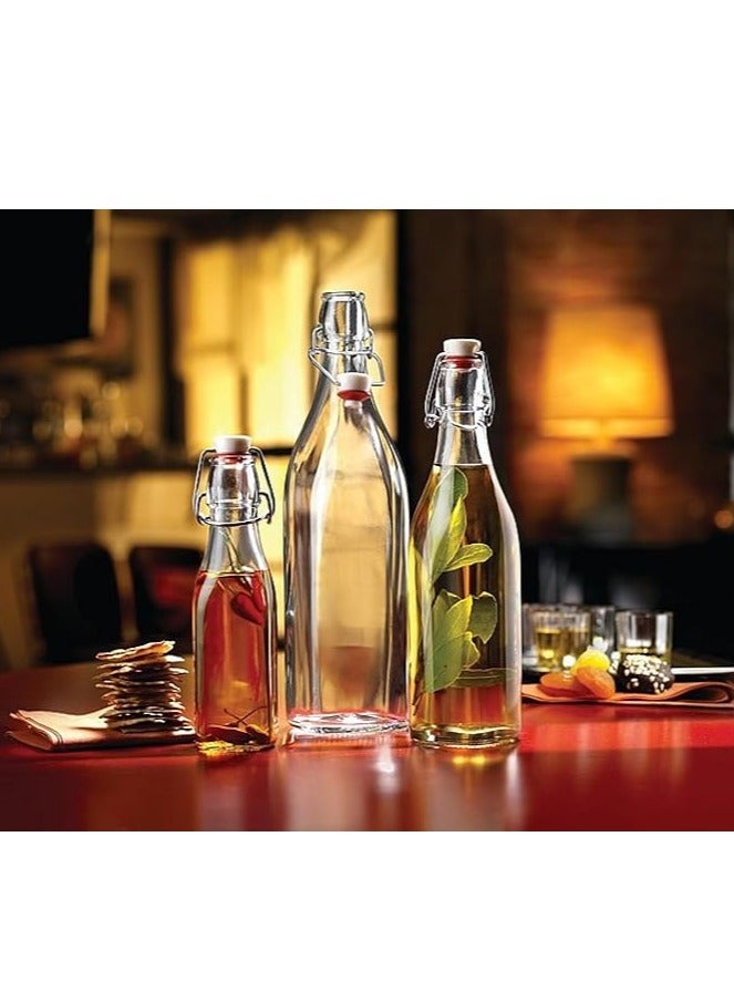 Home zone 1L Squar Glass Reusable Swing Lid Water Oil Vinegar Bottle (Set of 1) - Image 3