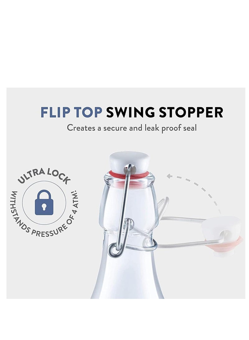 Home zone 1L Squar Glass Reusable Swing Lid Water Oil Vinegar Bottle (Set of 1) - Image 4