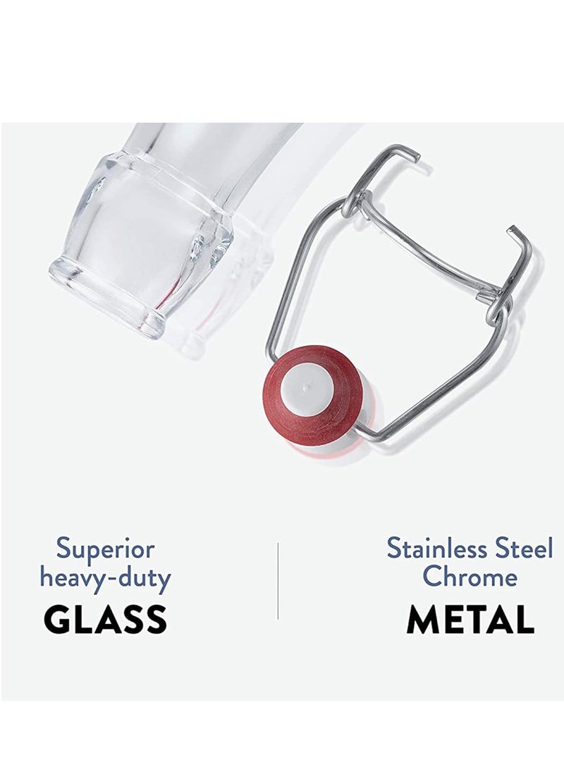 Home zone 1L Squar Glass Reusable Swing Lid Water Oil Vinegar Bottle (Set of 1) - Image 5