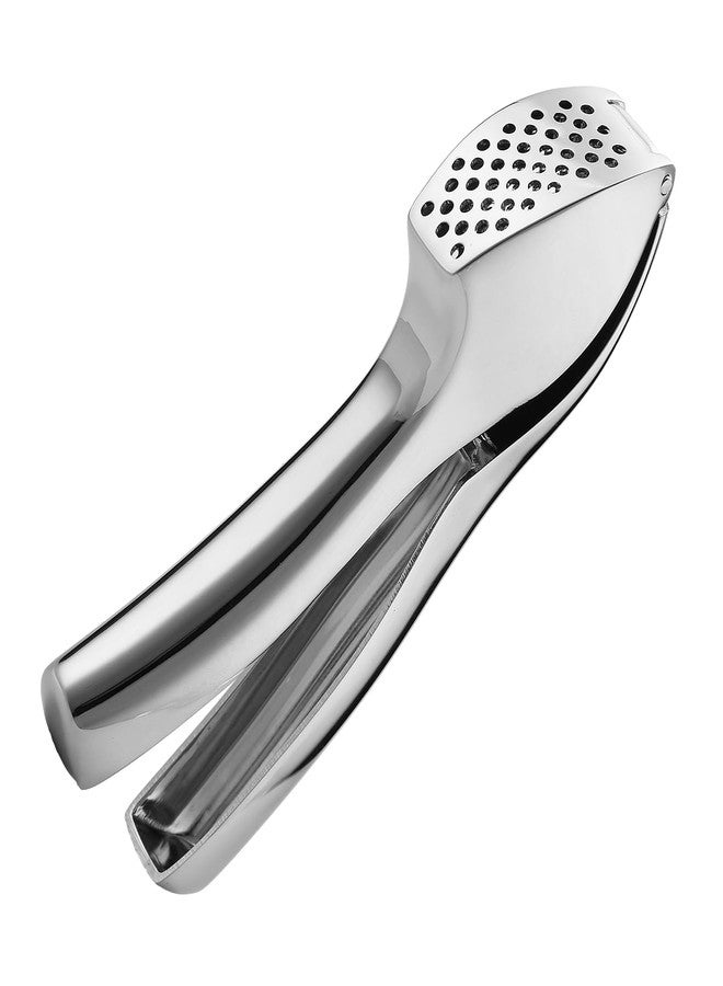 Garlic Press Crusher, Chrome Plated Zinc Alloy Ginger Mincer, Rust Proof, Easy to Squeeze and Clean
