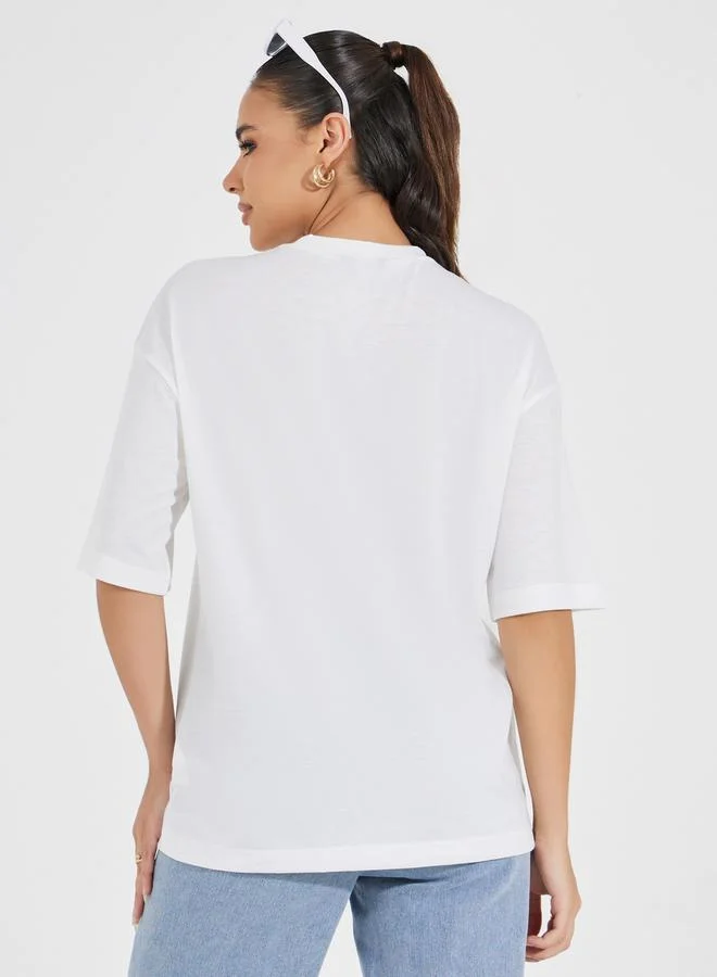 Styli Oversized Cowgirls Boots Graphic T-Shirt