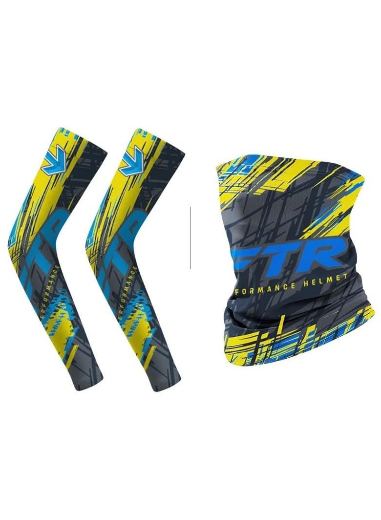 BreeJooy Anti-UV Arm Sleeve for Men Mask Cool Muff Summer Breathable Driving Arm Cover Cycling Sun Protection Neck Warmers Sports Elastic  - Image 1