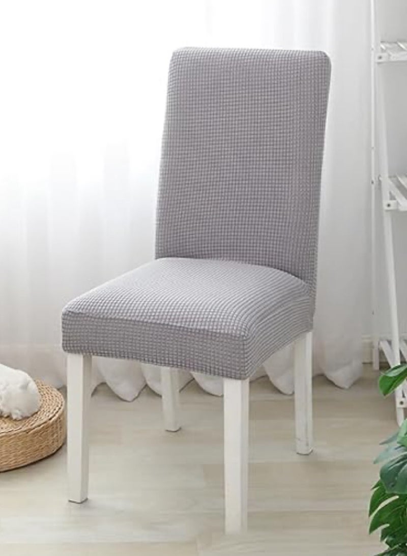 6 PCS Chair Cover Stretch Dining Chair Covers Removable Washable Home Chair Hotel Restaurant Chair Cover Four Seasons Universal Chair Cover for Dining Room, Banquet，Hotel(Light Grey)) - Image 2