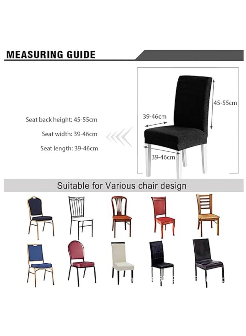 6 PCS Chair Cover Stretch Dining Chair Covers Removable Washable Home Chair Hotel Restaurant Chair Cover Four Seasons Universal Chair Cover for Dining Room, Banquet，Hotel(Light Grey)) - Image 3