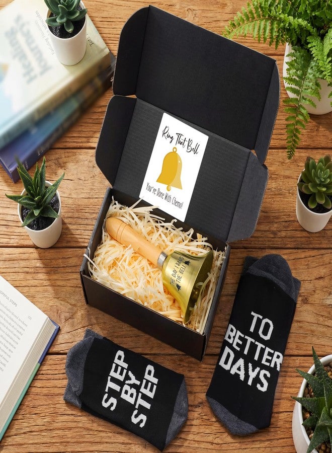 Canchiing 4 Pcs Cancer Bell Ringing Gift Set for Men Include the Day I Rang the Bell Socks Greeting Card Box End of Chemo Last Day of Chemo Treatment Ornament Cancer Survivor Recovery Gifts - Image 4